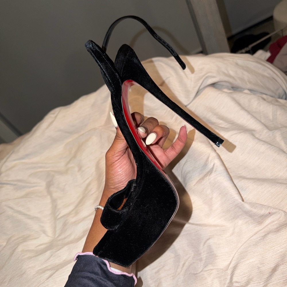 Christian Louboutin Black Velvet Heels